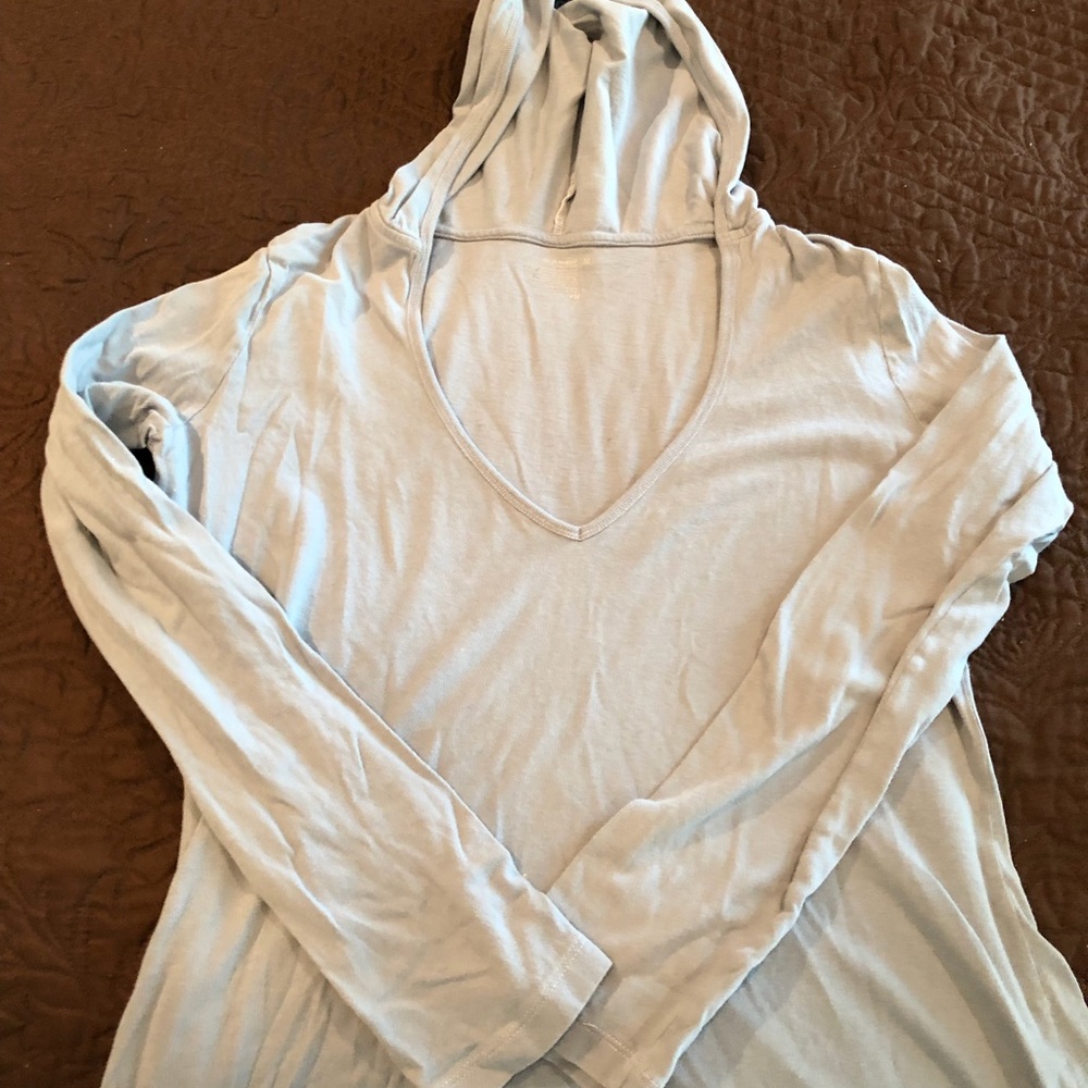 Think light blue hoodie